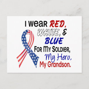 Red White Blue For My Grandson Postcard