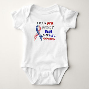 Red White Blue For My Mummy Baby Bodysuit