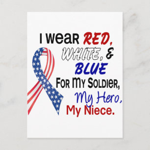 Red White Blue For My Niece Postcard