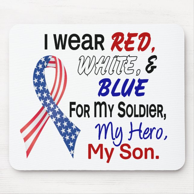 Red White Blue For My Son Mouse Mat (Front)