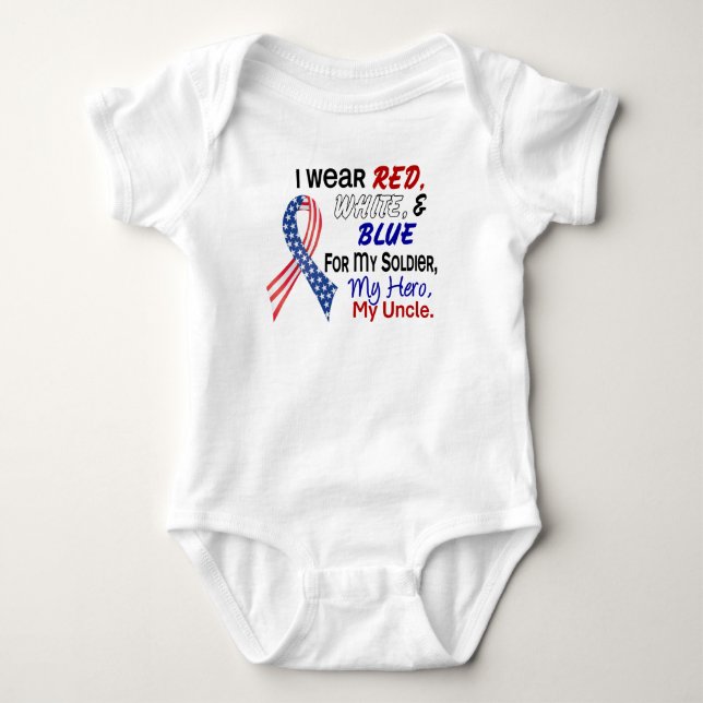 Red White Blue For My Uncle Baby Bodysuit (Front)