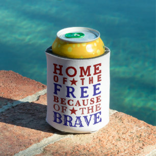Red White Blue Fourth Of July Can Cooler