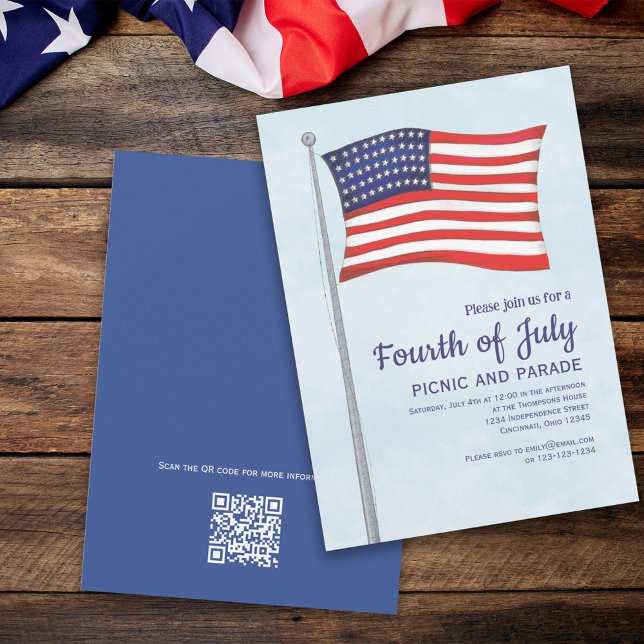 Red White Blue Fourth Of July Summer Party Invitation (Creator Uploaded)