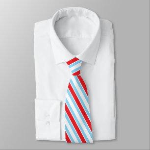 Red White Blue Geometric Stripes Tie