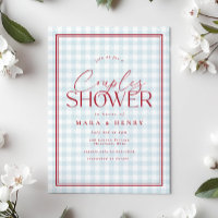 Red White Blue Gingham Couples Bridal Shower