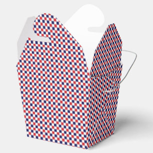 Red,White,Blue Gingham-PARTY FAVOR BOX, take out Favour Box