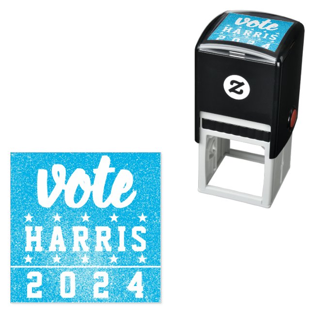 Red White Blue Glitter American Campaign Template Self-inking Stamp (In Situ)