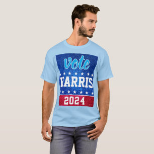 Red White Blue Glitter American Campaign Template T-Shirt