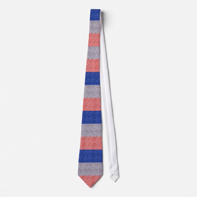 Red White Blue Glitter Sequin Effect Tie (Front)