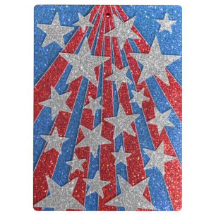 Red White Blue Glitter Teachers Classroom Name Clipboard