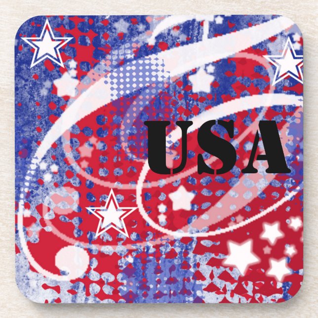 Red, White & Blue Glory Personalised Coaster (Front)