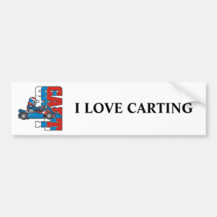 Red, White Blue Go Cart Bumper Sticker