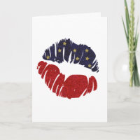 Red White Blue Gold Glitter Stars 4th KISS LIPS