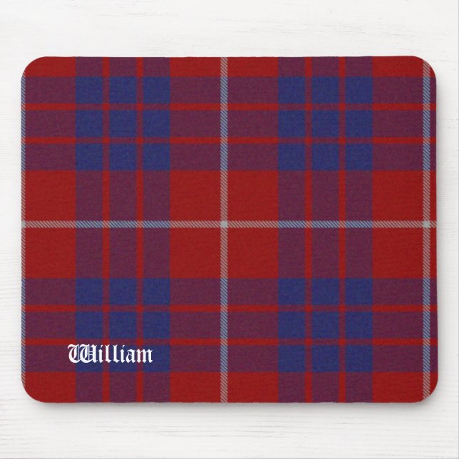 Red, White, & Blue Hamilton Tartan Plaid Mouse Mat (Front)