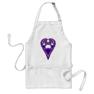 Red White & Blue Heart Fractal Apron