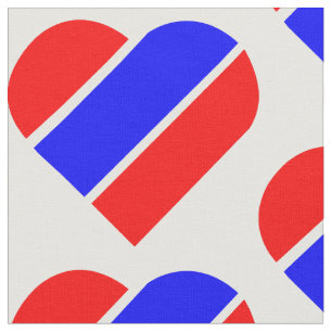 red white blue heart usa patriotic fabric