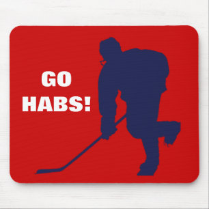 RED WHITE BLUE HOCKEY MOUSE MAT