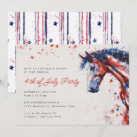 Red White Blue Horse Equestrian 4th of July Party