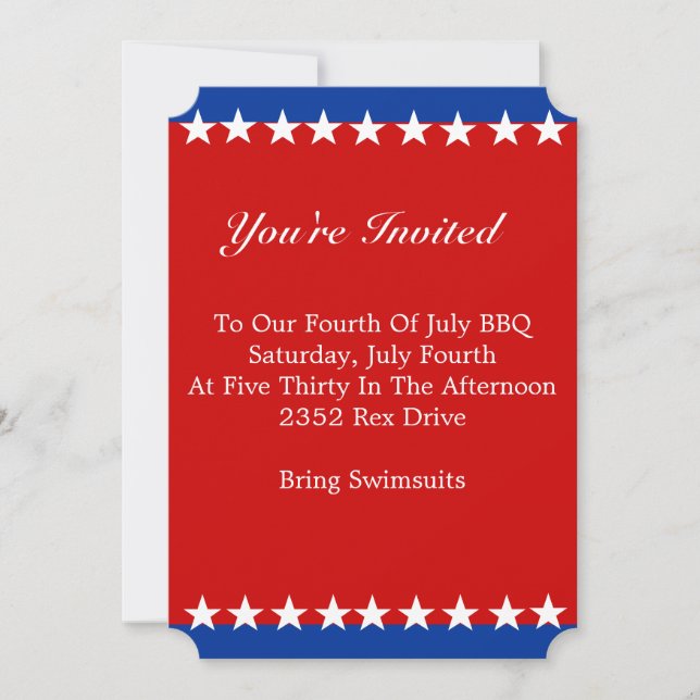 Red, White & Blue Invitation (Front)