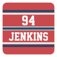 Red White Blue Jersey Stripes Customisable Golf Ha