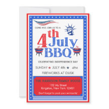 Red White Blue July 4th Party BBQ Celebration
