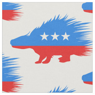 Red White Blue Libertarian Porcupine Patriotic Fabric