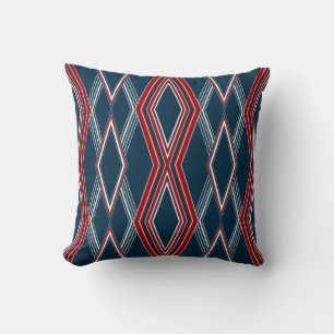 Red, White & Blue Linear Design Throw Pillow