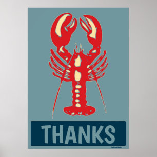 Red White Blue Lobster, Add text  Poster