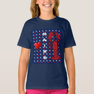 Red White Blue Maine Lobster Girls T-Shirt