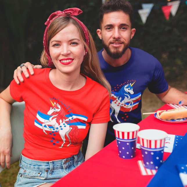 Red White Blue Mane American Unicorn T-Shirt (Creator Uploaded)
