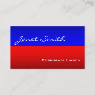 Red White & Blue Modern Professional Business Card