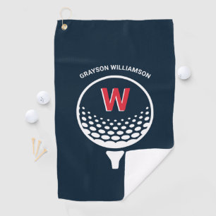Red White & Blue Monogram Golf Towel