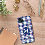 Red, White & Blue Monogram Plaid iPhone 13 Case<br><div class="desc">Protect your phone with this trendy,  plaid,  phone case in red,  white and blue. This is a fun case for someone who is patriotic,  loves the colours red,  white and blue or plaid patterns. The monogram letter on the phone case is customisable and would make a great personalised gift.</div>