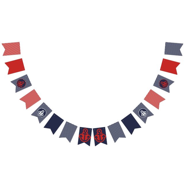 Red White & Blue Nautical Bunting Flags (All)