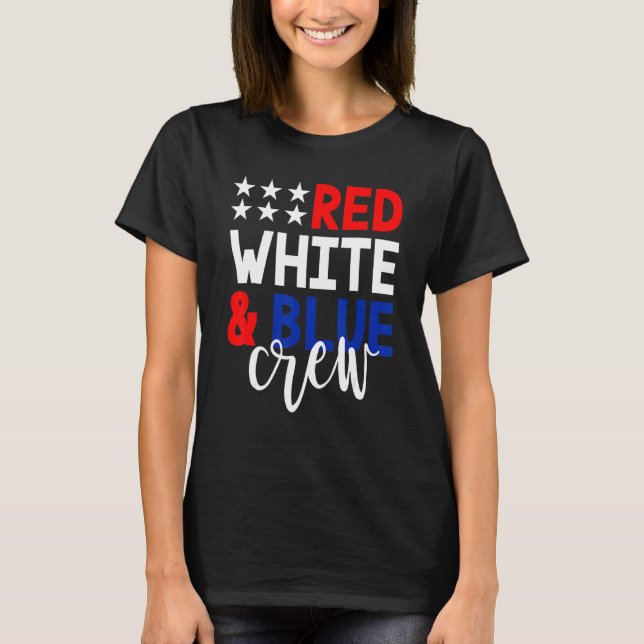 Red White Blue Nurse Crew Sunglasses 4th Of July T-Shirt (Front)
