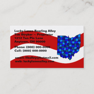 Red White & Blue OH Ohio Map State Business Card
