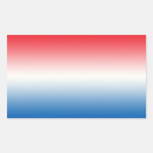 Red White & Blue Ombre Rectangular Sticker (Front)