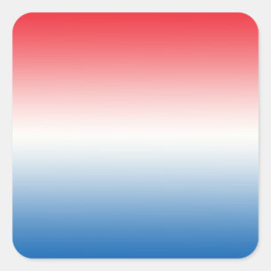 Red White & Blue Ombre Square Sticker