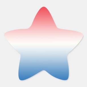 Red White & Blue Ombre Star Sticker