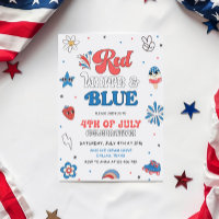 Red White Blue Party,  Party in the USA Invitation