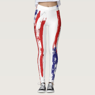 Red White & Blue, Patriot, Freedom, American Flag Leggings