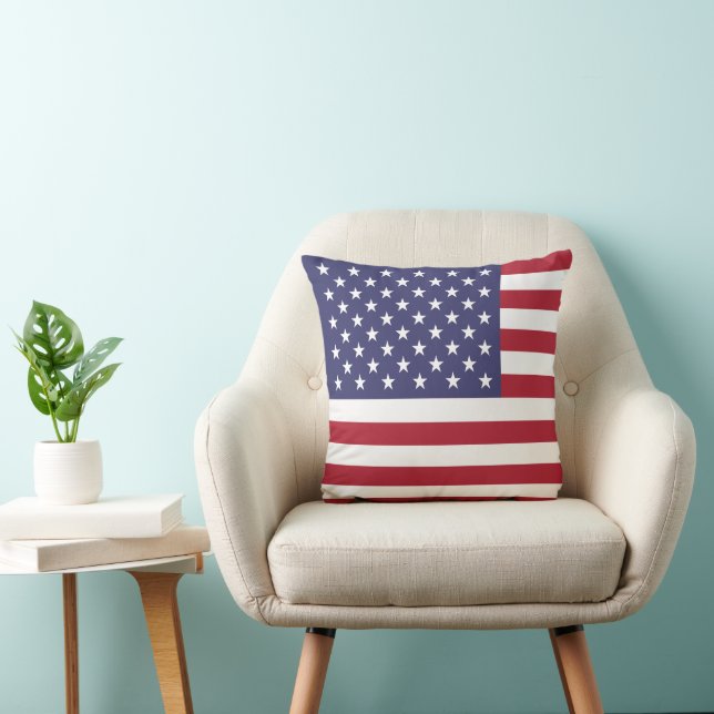 Red White & Blue Patriotic American Flag Cushion (Chair)