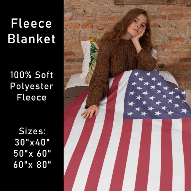 Red White & Blue Patriotic American Flag Fleece Blanket (Red White & Blue Patriotic American Flag Fleece Blanket)