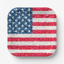   Red White Blue Patriotic American USA Flag Party