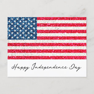   Red White Blue Patriotic American USA Flag Party Postcard