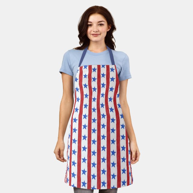 Red White & Blue Patriotic Apron (Worn)