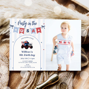 Red White & Blue Patriotic Birthday Invitation