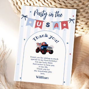 Red White & Blue Patriotic Birthday Invitation