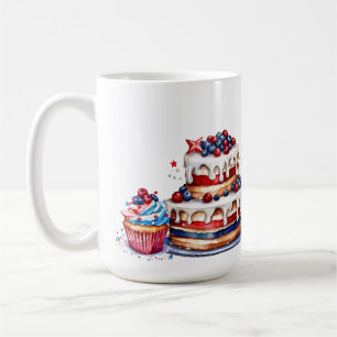 RED WHITE BLUE PATRIOTIC CAKES & CUPCAKES COFFEE MUG