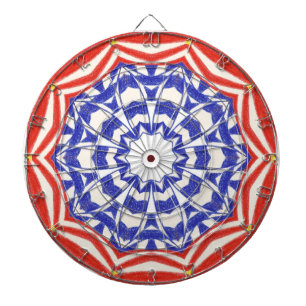 Red White Blue Patriotic Kaleidoscope Dart Board